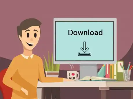 Illustration of downloading from a website